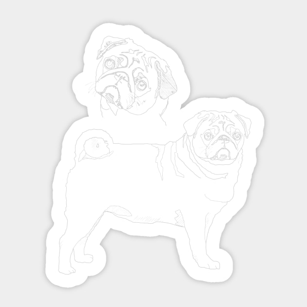 Pug Sticker by blurryfromspace